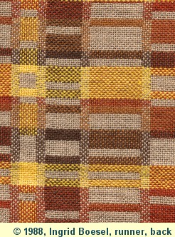 Double weave runner, back