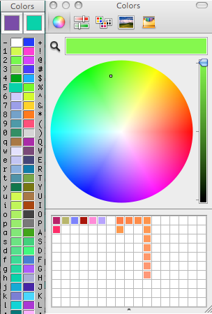 floating color palette and Mac color picker